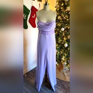 Fashion Nova Lavender Wide Leg Formal Jumpsuit